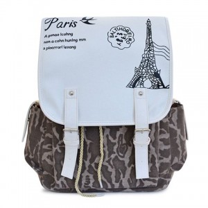 Trendy Women's Satchel With Color Matching and Print Design